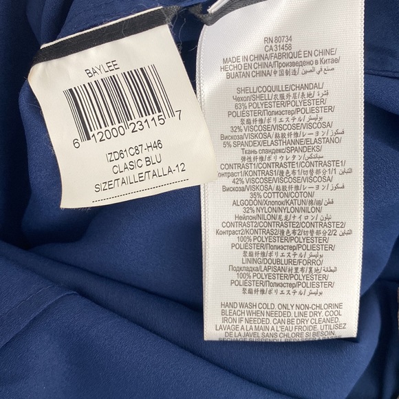 BCBG Max Azria blue Cutout Midi Dress with lace accent. Size 12 - Picture 4 of 4